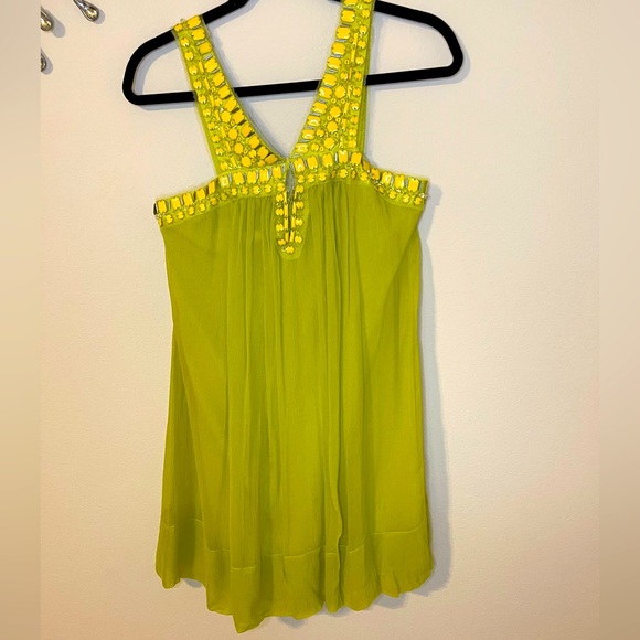 STUNNING BCBGMAXAZRIA 100% SILK DRESS WITH JEWELS SIZE 2 - Picture 3 of 7